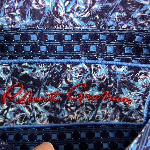 Robert Graham blue & white button down classic fit button down shirt - Picture 4 of 10